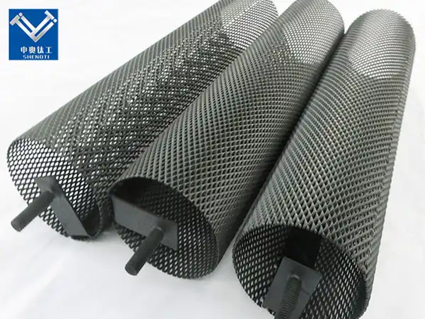 Titanium anode for electrolytic sewage treatment